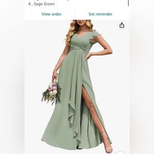 Bridesmaid Dresses Long Summer Side Slit Chiffon Formal Evening Gown size 4